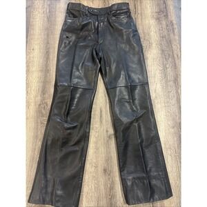 Echtes Leder Pants Black Leather Veritable Cuir Biker Motorcycle Size W30xL43